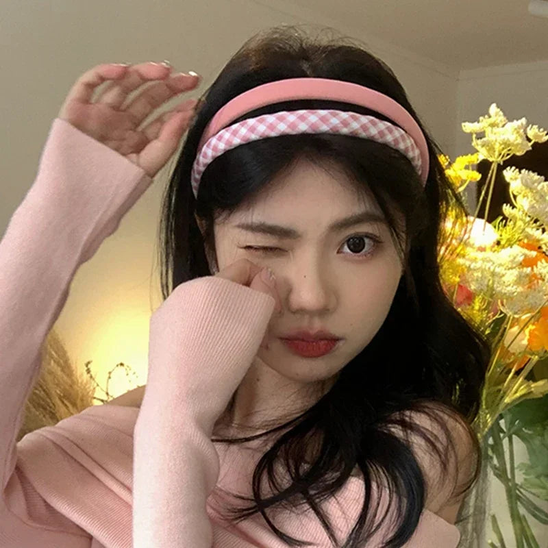 Thin Sponge Hairband 2024 Spring Summer Women's Girls Elegant Head Band Makeup Face Wash Hair Hoop Fashion Hair Accessories
