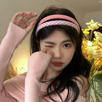 Thin Sponge Hairband 2024 Spring Summer Women's Girls Elegant Head Band Makeup Face Wash Hair Hoop Fashion Hair Accessories