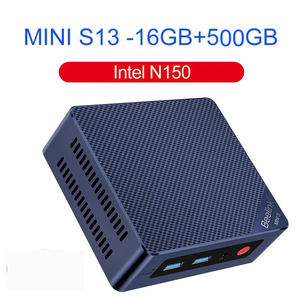 Beelink Mini S13 Intel Twin Lake N150 S12 Pro N100 16G 500G Windows 11 Mini S 11th N5095 DDR4 8GB 128GB Desktop Computer N95