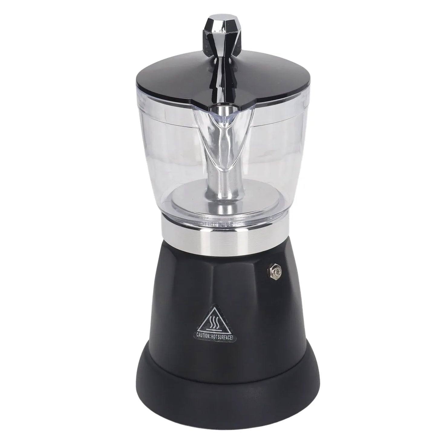Portable 6 Cup Electric Coffee Maker Transparent Top Italian Coffee Pot Machine 300ML for Home