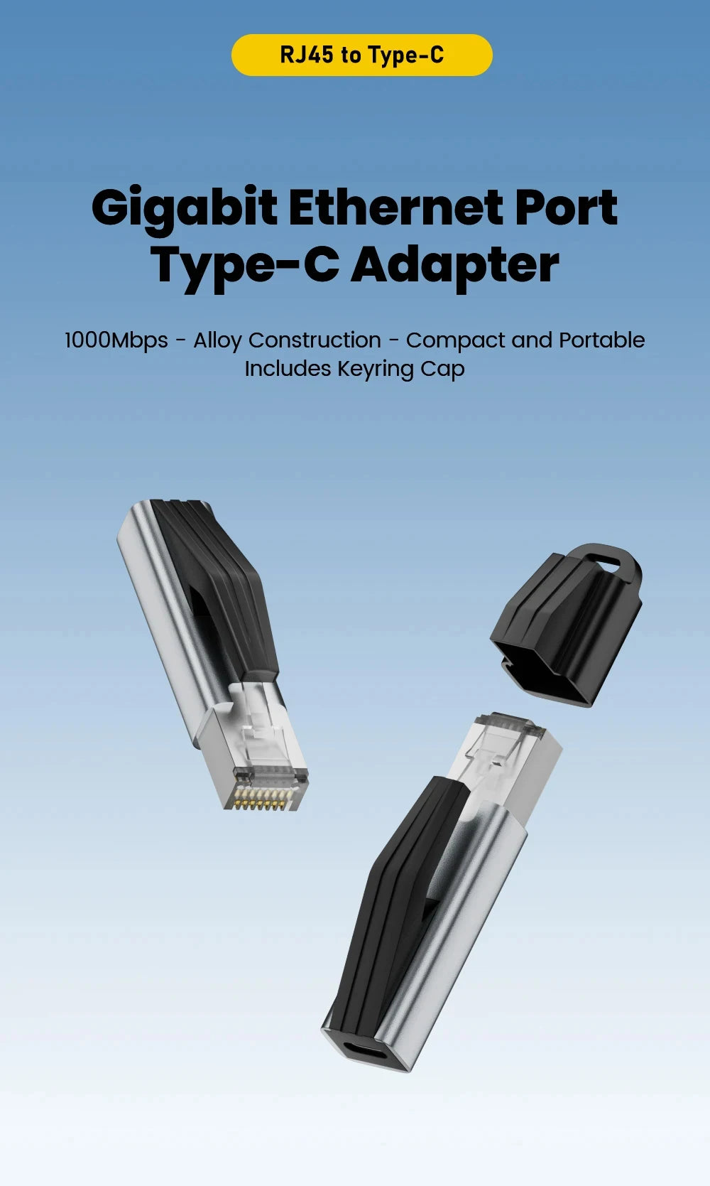 Kebidumei 1000Mbps USB C to Ethernet Adapter Gigabit USB C Female to RJ45 Male Network Converter for MacBook Pro iPhone 16 iPad