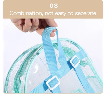 Transparent PVC Student Durable Lightweight Backpacks Used for Learning, Travel and Outdoor Activities