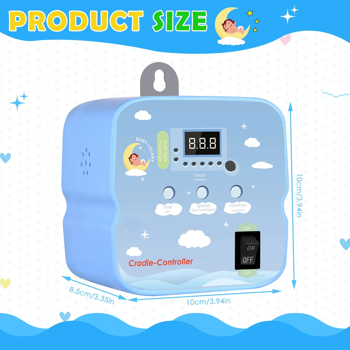 Electric baby swing craddle controller with 2pc spring remote control, motor spring cradle Electric with adjustable timer