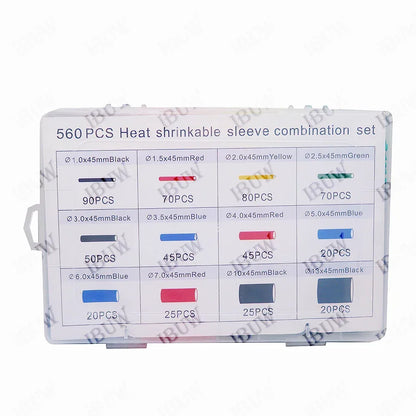 328PCS 164-560pcs Heat Shrink Tube Tubing Insulation Shrinkable Tube Assortment Electronic Polyolefin Wire Cable Sleeve Kit