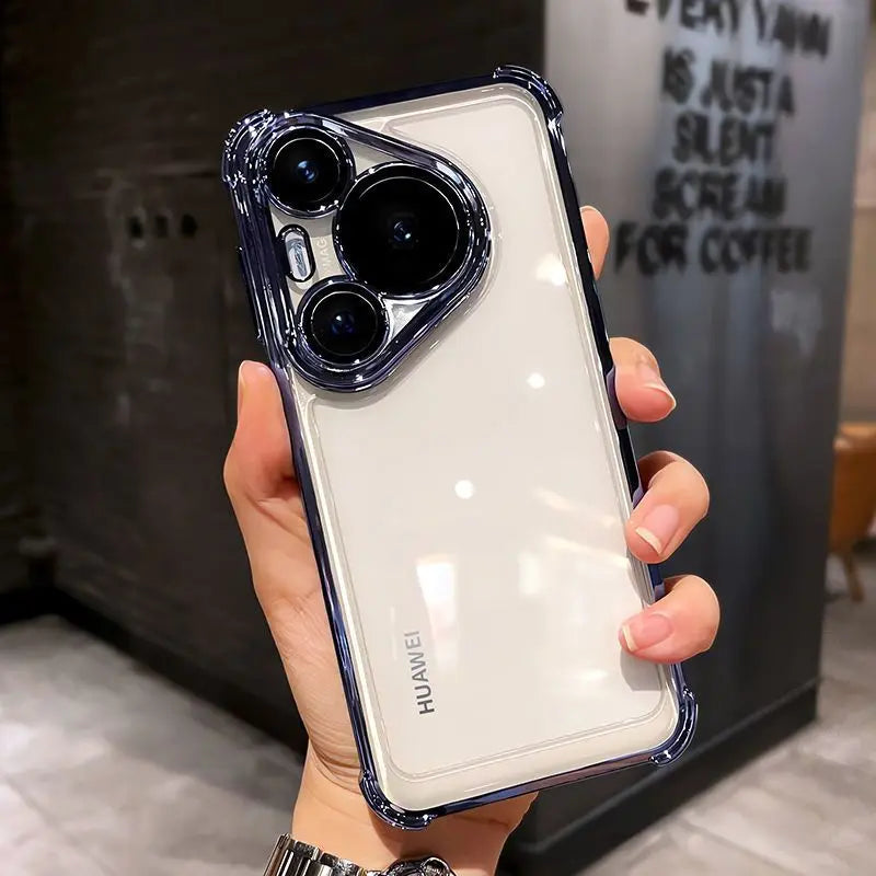 Case For Huawei Pura 80 Ultra 80 Pro plus Luxury Electroplating Transparent Four Corners Shockproof Back Cover For Huawei Pura80