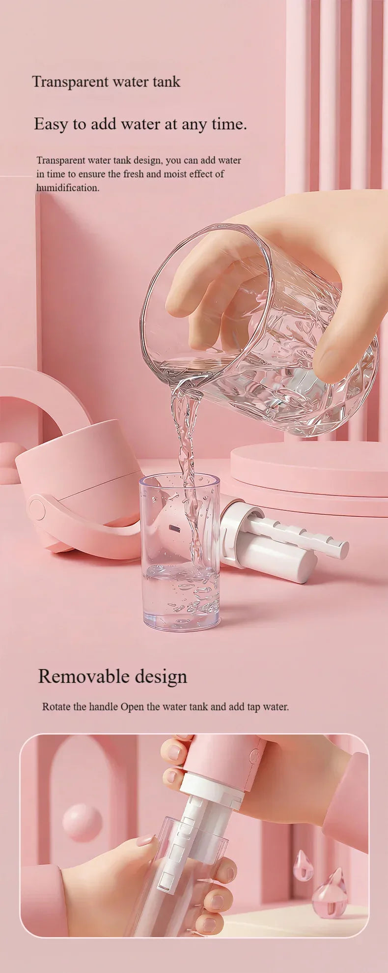 Portable Handheld Spray Mist Fan Mini Turbine Rechargeable Cooling Fan For Desktop Outdoor Camping Student Dormitory Summer Use