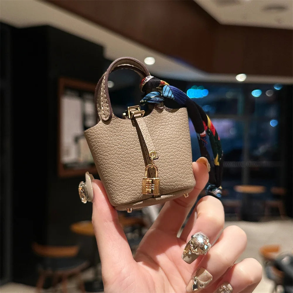 2024 New style Mini House Small Bag Handheld Portable Hand Rope Bluetooth Earphone Bag Zero Wallet Multi functional Small Bag