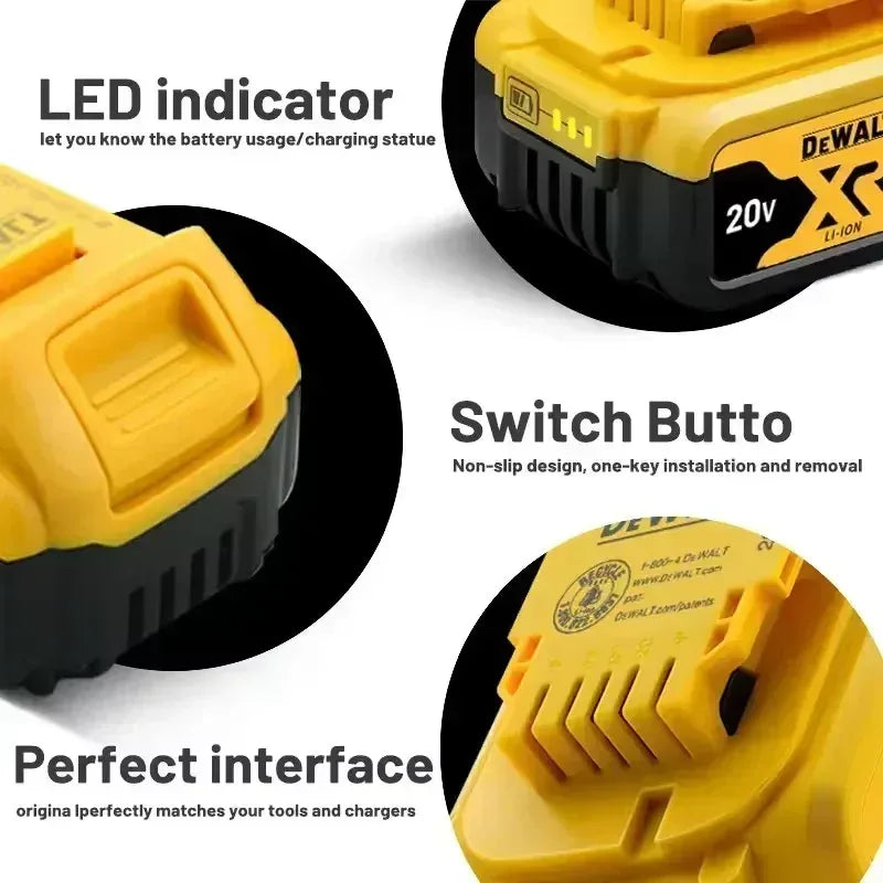 30 100% Original DeWalt 20V/60V 2.0Ah-9.0Ah MAX Battery Power Tool Replacement For DCB184 DCB181 DCB182 DCB200 Battery