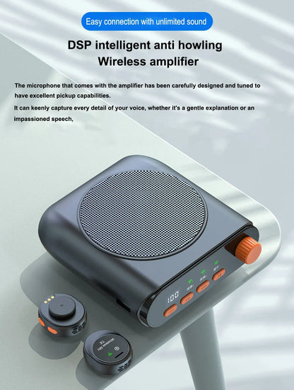 Portable Magnetic Megaphone Voice Amplifier Mini Audio Speaker with Microphone Rechargeable Loudspeaker for Teachers Tour Guider