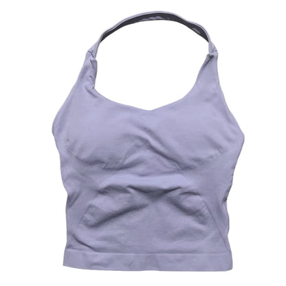 HISTELLO Halter Top Gym Vest Woman Backless Tank Tops Push Up Sport Bras Running Vest Workout Tops Activewear Yoga Clothing