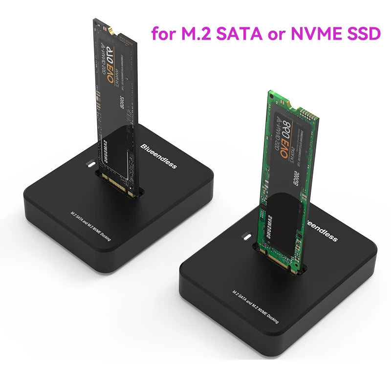 Blueendless External SSD Hard Disk M.2 SSD Enclosure 10Gbps Online Reading Writing Speed SSD Case For SATA NVME Docking Station