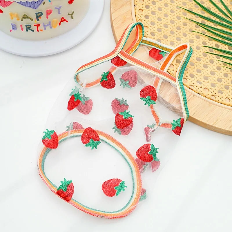 Dog Cooling Vest Thin Print Dog Clothes Summer Fashion Pet T Shirt Fly Sleeves Girls Dog Clothing Chihuahua Bichon Puppy Vests