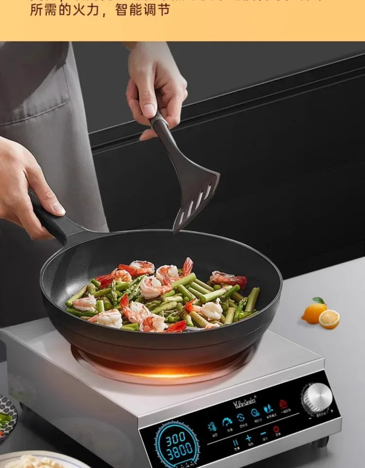 Commercial induction cooker household concave high-power 5000 cooking electric wok stainless steel electromagnetic stove