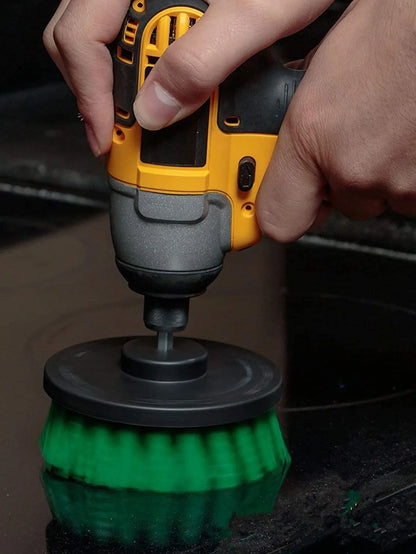 3Pcs/Set Electric Scrubber Brush Drill Brush Kit Plastic Round Cleaning Brush For Carpet Glass Car Tires Nylon Brushes