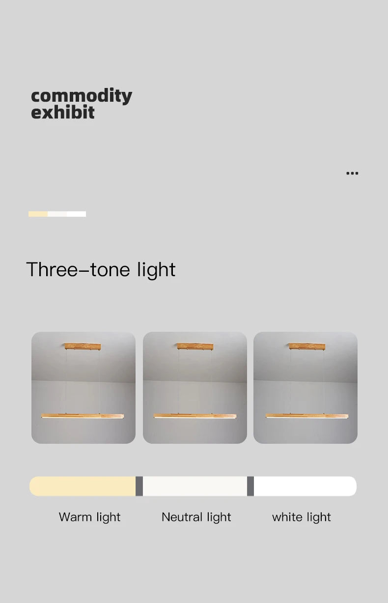 Modern Hanging Chandelier For Dining Room Kitchen Shop Long Table Wooden Chandelier Pendent Lamp Minimalist Design Led Lighting