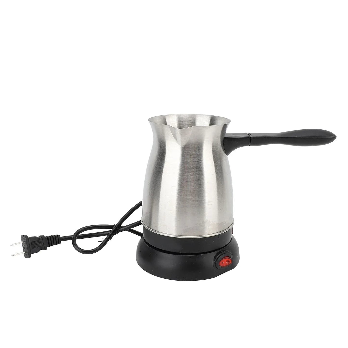 600ML Stainless Steel Electric Coffee Pot with Ergonomic Handle Turkish Coffee Maker Kettle for Home