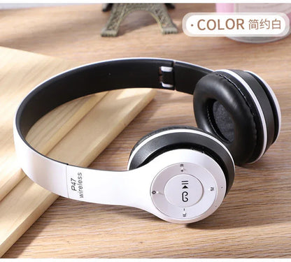P47 Wireless Headphones Bluetooth 5.0 Earphones Foldable HIFI Stereo Bass for Music Gaming Kid Girl Earphone for iPhone XiaoMi