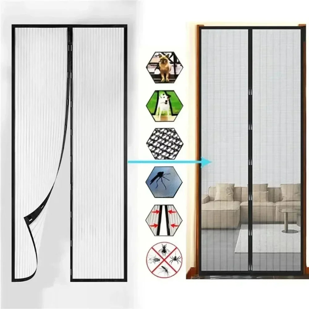 Magnetic Anti-Mosquito Net Anti Bug Fly Mouse Door and Window Screens No Punching Required Automatic Closing Curtains