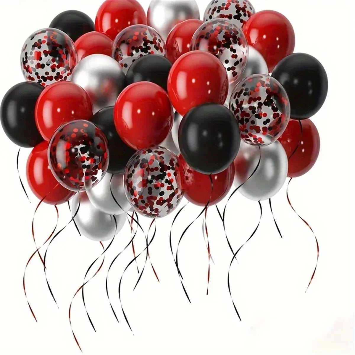 32pcs Balloon Set with Red and Black Balloons Colorful Confetti Balloons Wedding Valentine's Day Birthday Party Balloon New Year