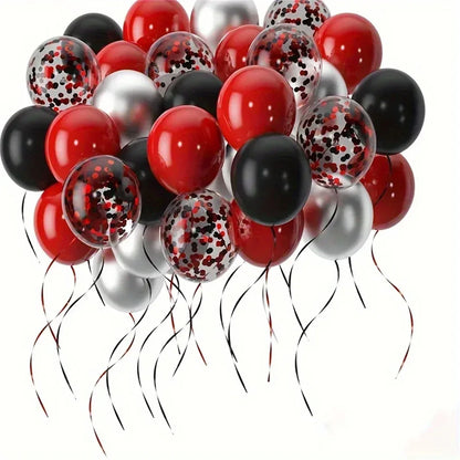 32pcs Balloon Set with Red and Black Balloons Colorful Confetti Balloons Wedding Valentine's Day Birthday Party Balloon New Year