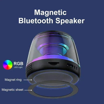 Mini Portable Speaker Magnetic Bluetooth Speaker RGB Magnetic Phone Holder Ring Wireless Sound Box Bluetooth Speaker Tower