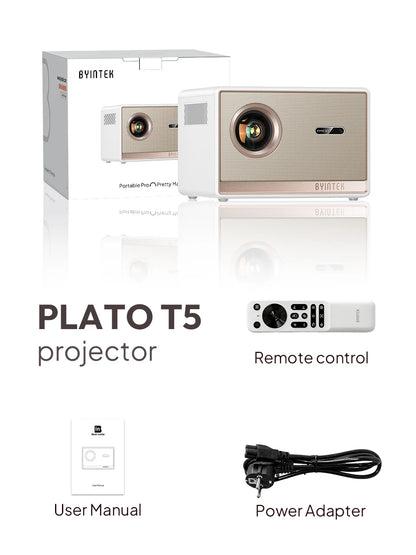 BYINTEK T5  Max Full HD 1080P Projector 4K 1000ANSI Android WiFi 6 Auto Focus ProfessionalBass Home Theater Projector for Video