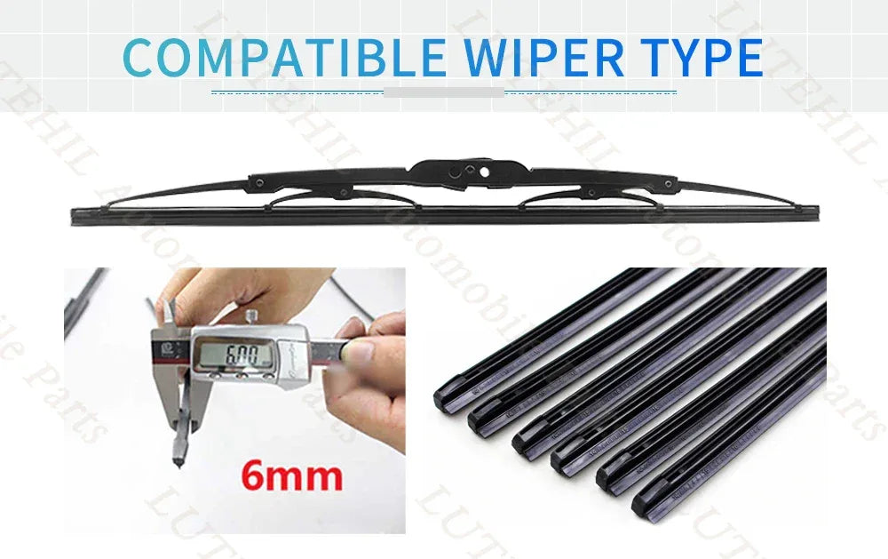 Car Vehicle Insert Rubber strip Wiper Blade (Refill) 6mm Soft 14" 16" 17" 18" 19" 20" 21" 22" 24" 26" 28" 1pcs Accessorie