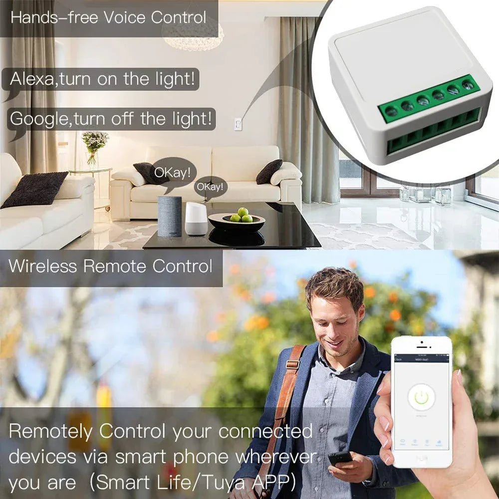 16A Wifi Smart Switch Smart Home Light Switches Module 2 Way Control Work with Tuya Smart Life Alexa Google Home Switch