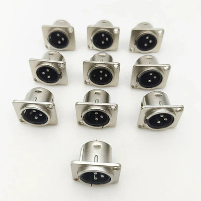 5/10Pcs 3Pin Metal XLR Socket Male Female Panel Mount Chassis Socket Audio Microphone Jack Plug Connector