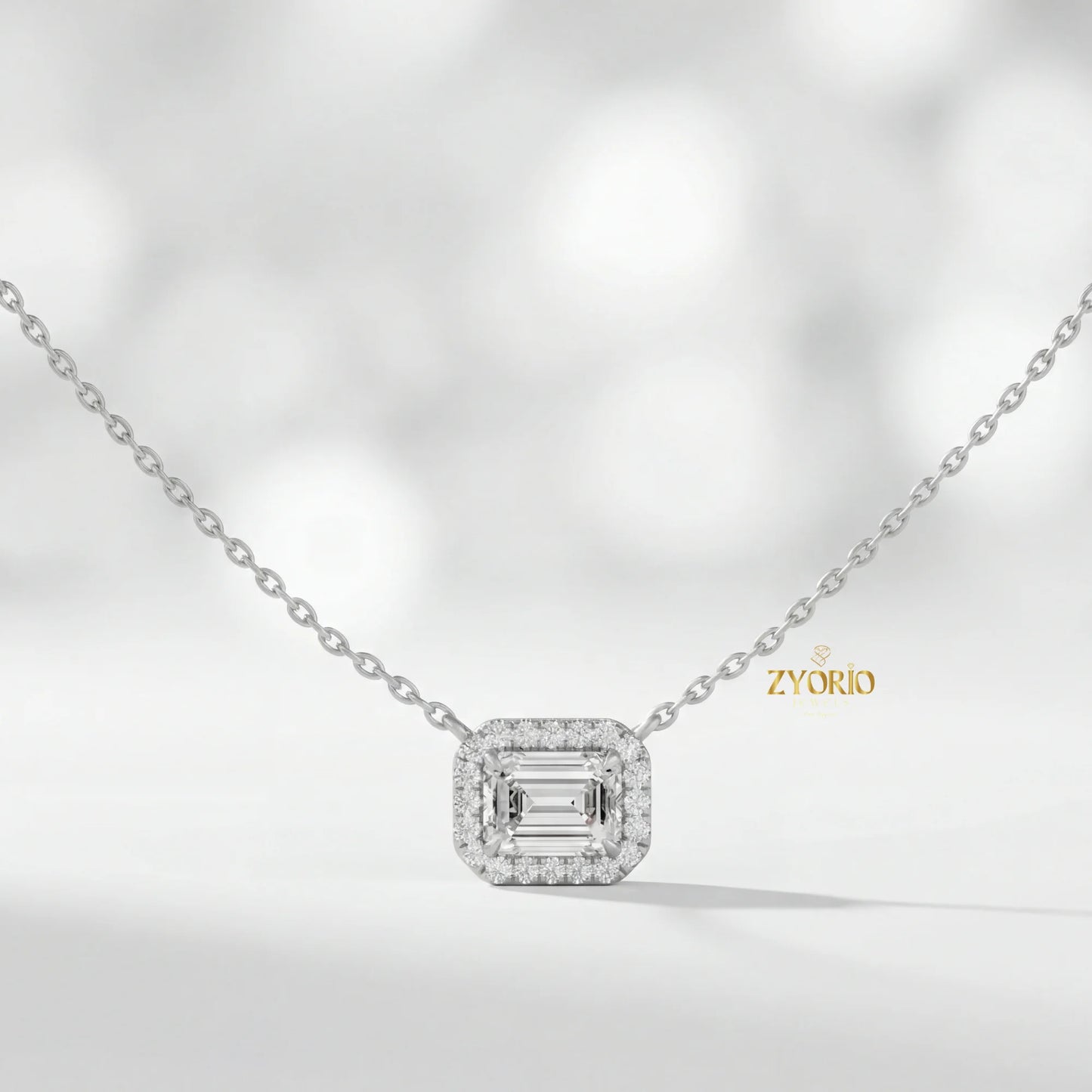 Luxury Emerald Cut Lab Grown Diamond Engagement Ring Solid 14K Gold Fine Jewelry Custom Bridal Bespoke Gift For Women