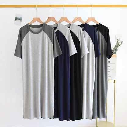 Plus Size 4XL 5XL Men's Summer Pajamas Modal Fabric Casual Soft Men's Nightgown Night Dress Male Oversized Bathrobe Mens Robe