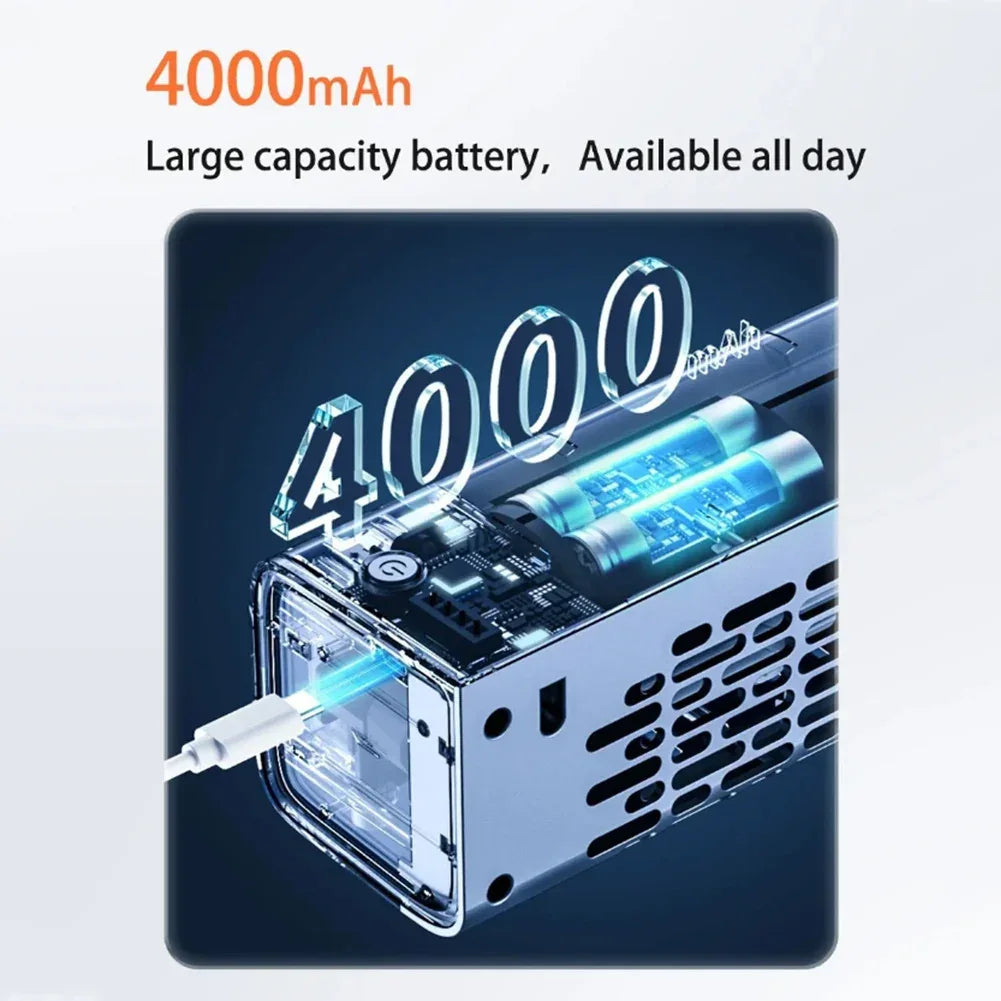 4000mah Leafless Fan 3 Mode Bladeless Air Cooler Fan LED Wall Mount/Desktop Standing Tower Fan for Bedroom Living Rooom Bathroom