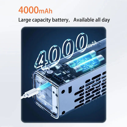 4000mah Leafless Fan 3 Mode Bladeless Air Cooler Fan LED Wall Mount/Desktop Standing Tower Fan for Bedroom Living Rooom Bathroom