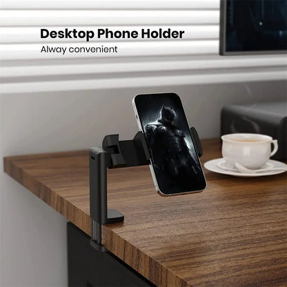 Airplane Phone Holder Portable Foldable Desktop Mobile Phone Stand Rotatable Selfie Holding Live Train Seat Clip Lazy Bracket