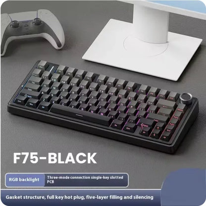 AULA F75 Mechanical Keyboard Wired/2.4G Wireless/Bluetooth RGB PBT 75% Layout OEM Profile Gasket Customized Pc Gaming Keyboard