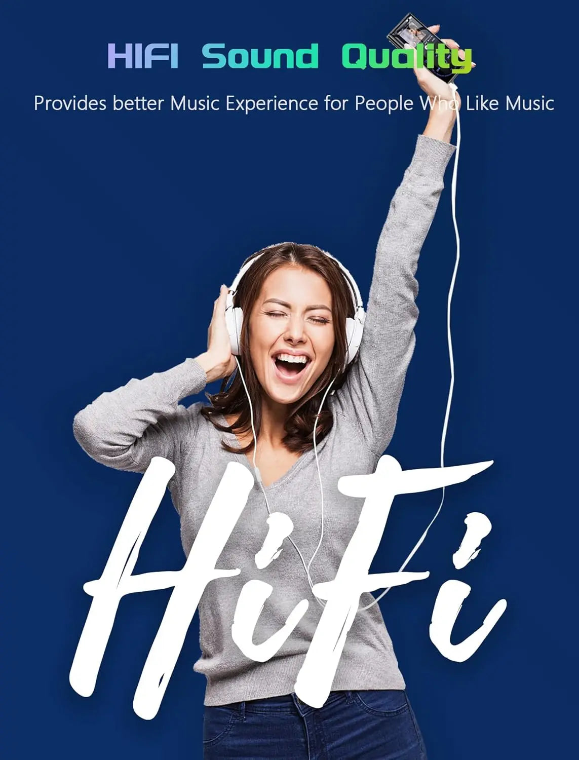 128GB MP3 Player: Portable Music Player with Bluetooth 5.2 HiFi Sound Shuffle Single Loop FM Radio Built-in HD Speaker Voice Rec