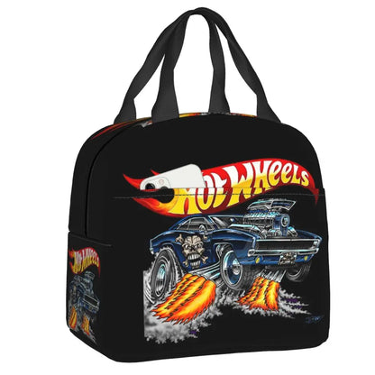 Custom Hot Wheels For Fans Thermal Insulated Lunch Bag Cartoon Sport Car Portable Lunch Container Travel Multifunction Food Box