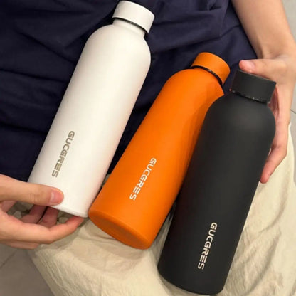 American Style Dual-Layer Stainless Steel Cup Portable Water Bottle Sports Wide Mouth Insulated Thermos Flask for Outdoor Use