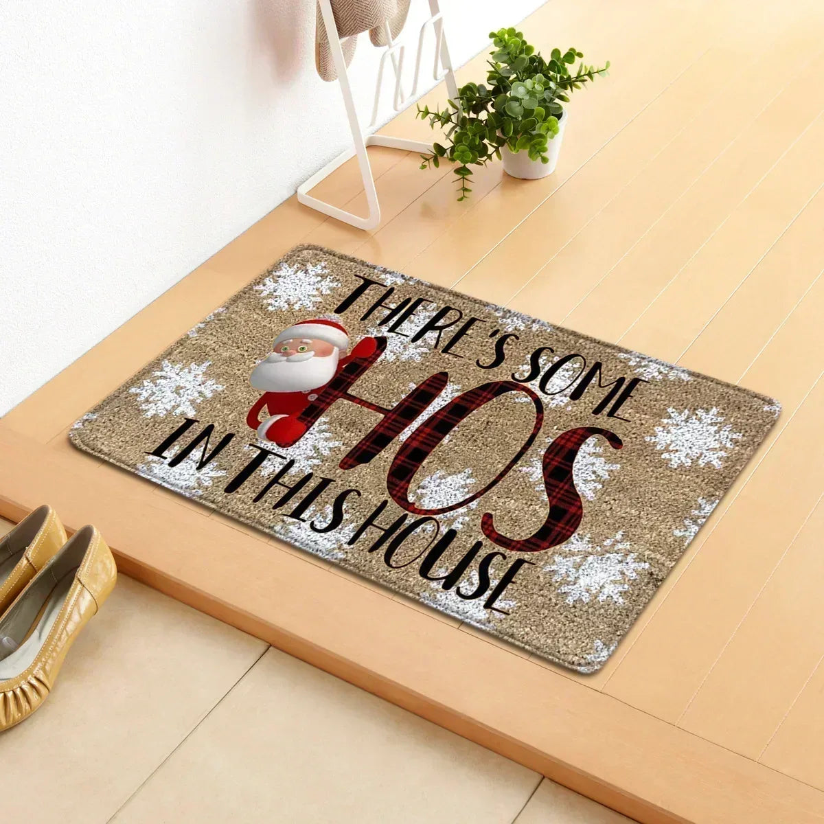 VIKAMA Merry Christmas Welcome Doormat Winter Non-Slip Rubber Backed Floor Mat for Home Indoor Outdoor Entrance Decoration