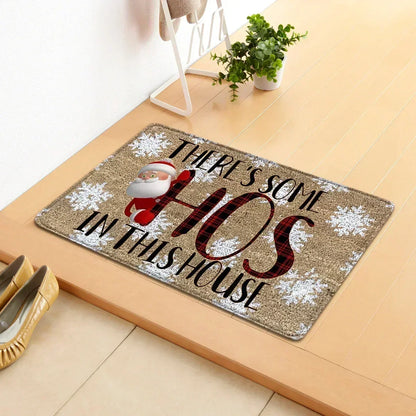 VIKAMA Merry Christmas Welcome Doormat Winter Non-Slip Rubber Backed Floor Mat for Home Indoor Outdoor Entrance Decoration