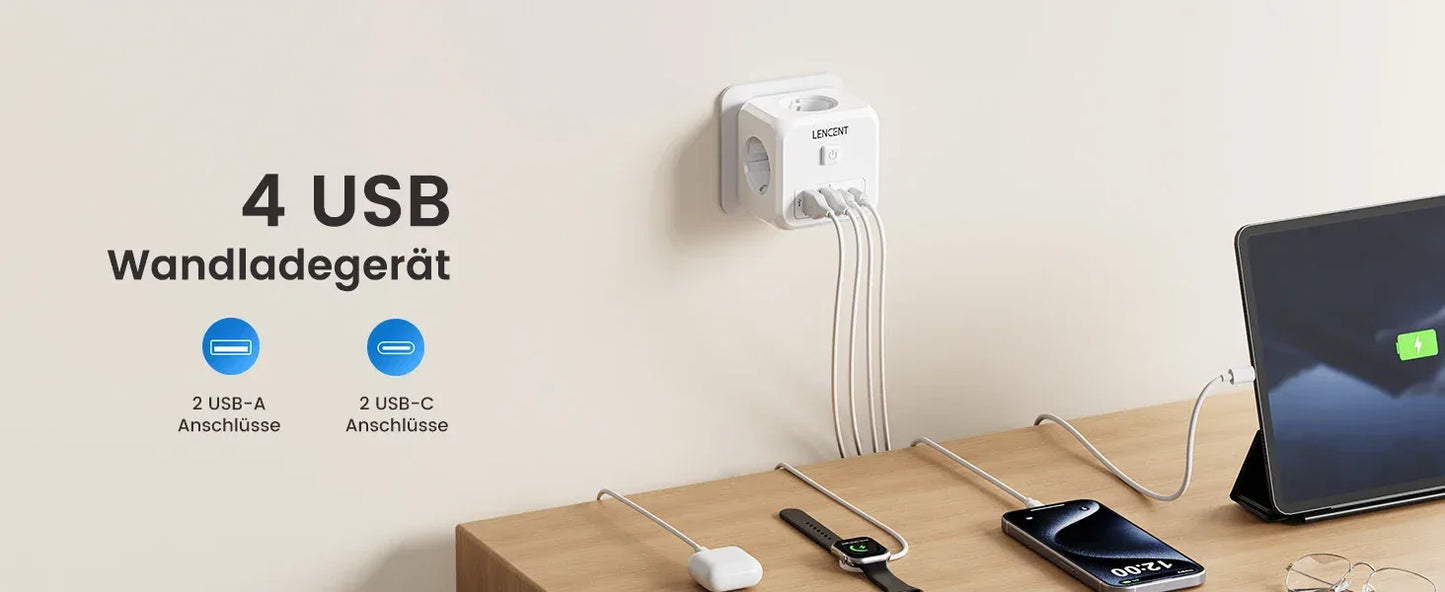 LENCENT USB Sockets dice Without Cable socket EU Socket Adapter Multiple socket EU Outlet Extender