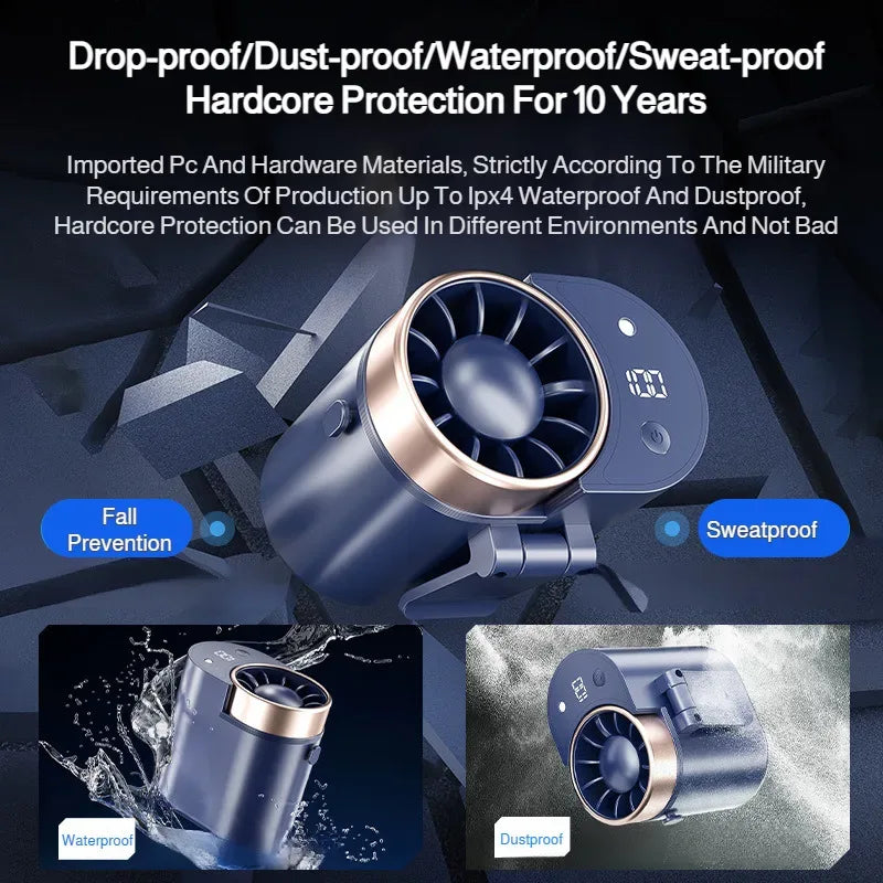 Outdoor Portable Small Fan Long Range High Wind Usb Charging Hanging Waist Fan Cooling Portable Fan