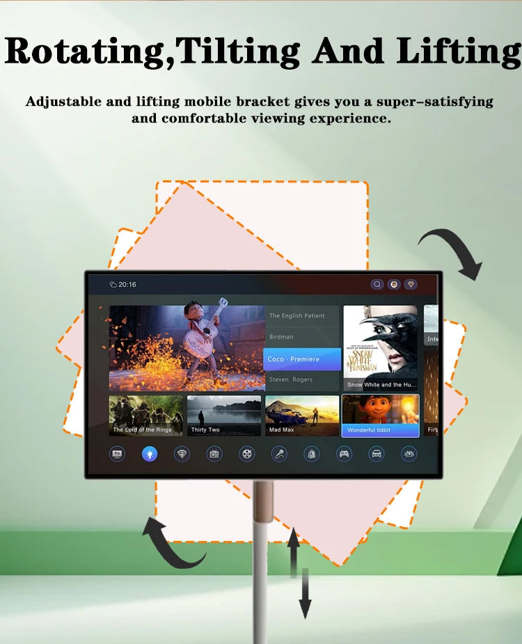 Téléviseur intelligent interactif 24 pouces avec écran tactile, salle de sport et jeux en direct