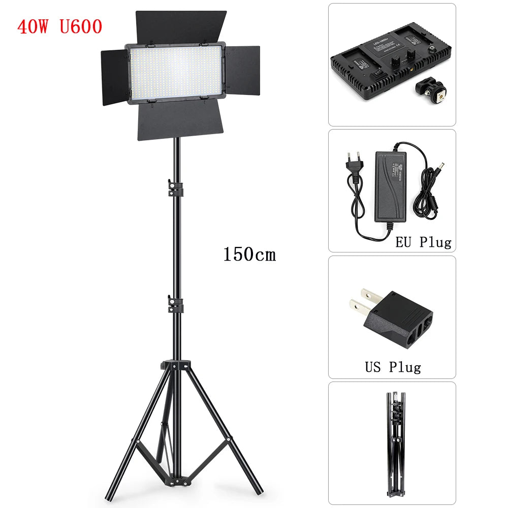 U600/U800 LED Photo Studio Light for Youbute Game Live Video Lighting Portable LED Video Recording Photography Panel Lamp