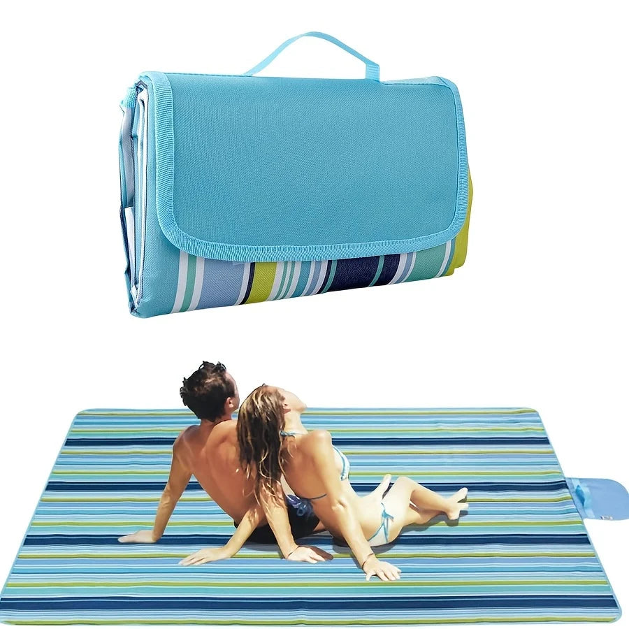 An Extra-Large Outdoor Picnic Blanket Measuring 80 Inches by 60 Inches, Ideal for The Beach, Camping, Hiking, And Vacations