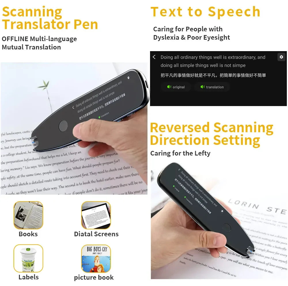 X5Pro Smart Voice Scan Translator Pen Real-Time Multi Language Translation Dictionary Pen Offline/WIFI/Mobile Hotspot Method