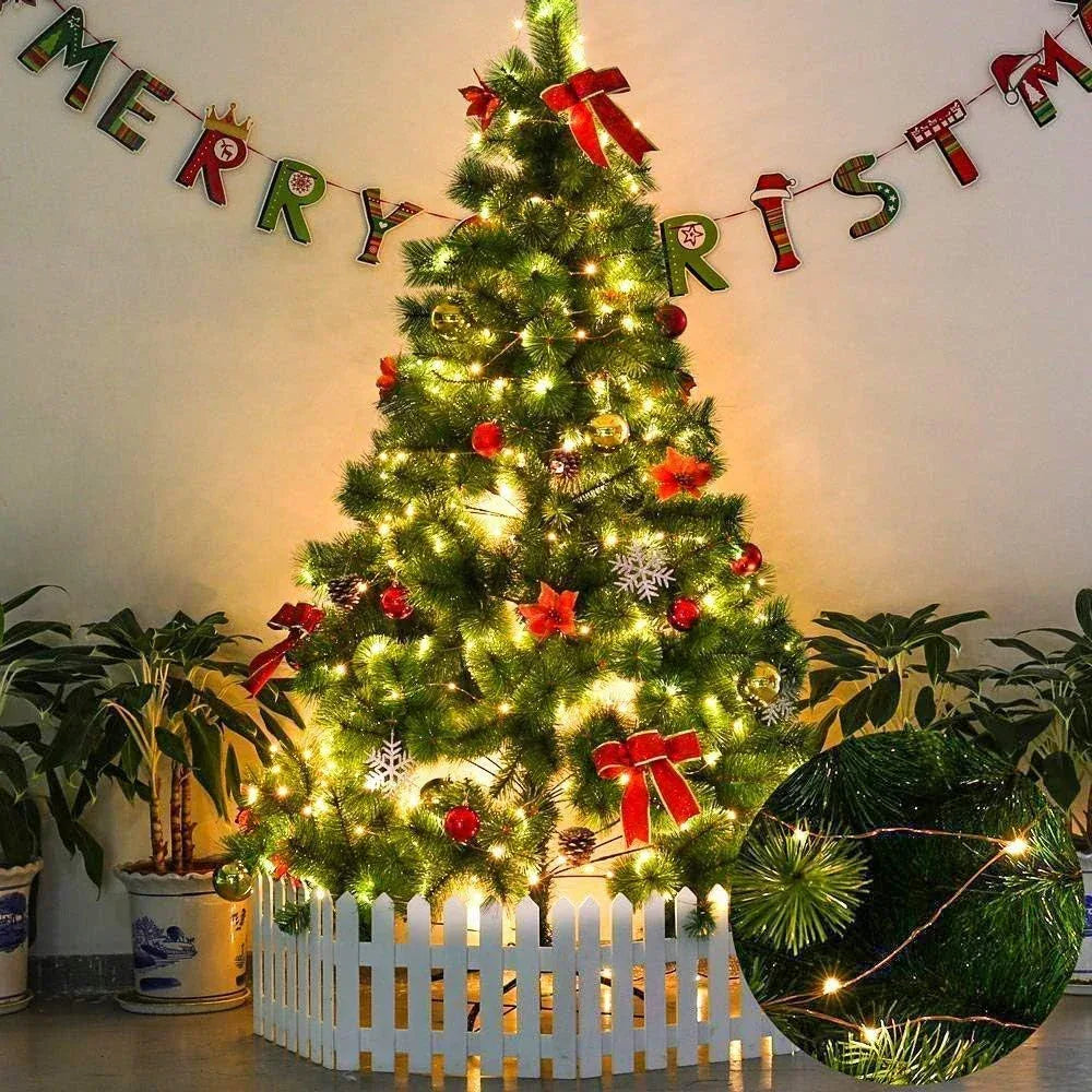 100/2M Outdoor LED String Lights Garland Waterproof Fairy Light Christmas Wedding Party Holiday Gardening Decoration USB/Battery