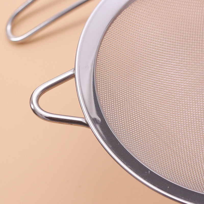 3pcs Stainless Steel Fine Mesh Strainer With Sturdy Handle And Hook, Colander Sifter For Juice Soy Milk, Kitchen Tools
