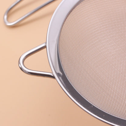 3pcs Stainless Steel Fine Mesh Strainer With Sturdy Handle And Hook, Colander Sifter For Juice Soy Milk, Kitchen Tools