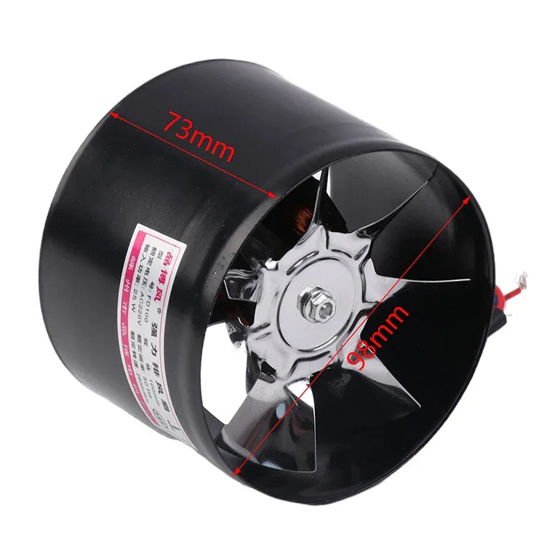 4 Inch Fan Air Ventilator For Home Kitchen Metal Pipe Ventilation Exhaust Fan Mini Extractor Bathroom Toilet Wall Fan Duct Fan